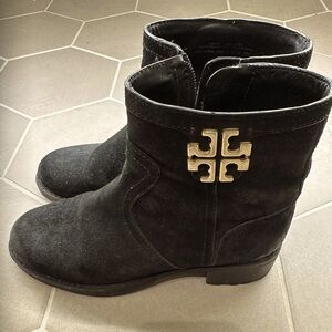 Tory Burch timeless suede boots.